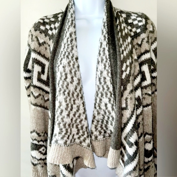 Abercrombie & Fitch Wool Blend Open Front Waterfall Cardigan Sweater Womens XS/S - Picture 3 of 13